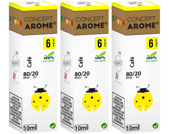 3 Flacons ConceptArome 80/20 café