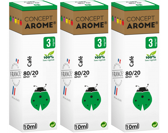 3 Flacons ConceptArome 80/20 café