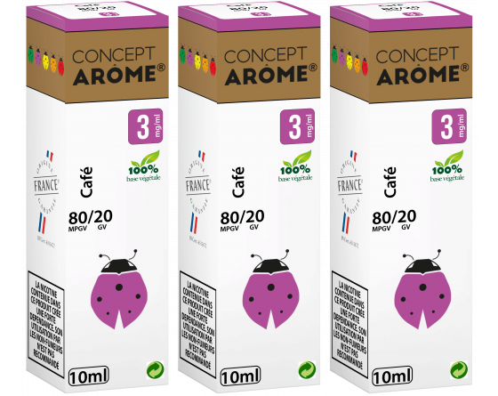 3 Flacons ConceptArome 80/20 café